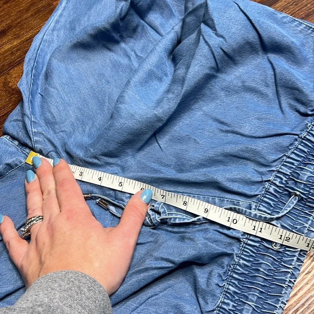 EUC Calvin Klein Chambray denim tencel elastic waist athleisure joggers XL